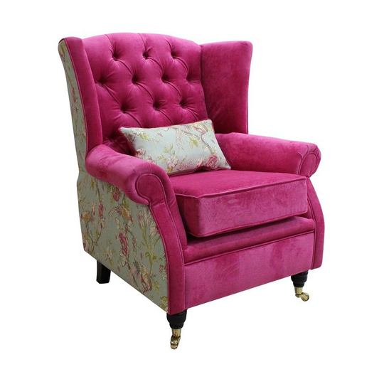 Sherlock Wing Chair Fireside High Back Armchair Danza Pink Renaissance Duckegg