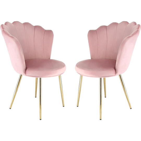 Daisy Accent Chairs in Pink Velvet, Set of 2