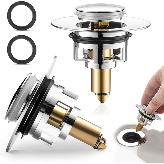 Gift - 2 Sink Stopper Pop-up Sink Tub Stopper Sink Drain Filter Sink Overflow Stopper for Kitchen and Bathroom Sink