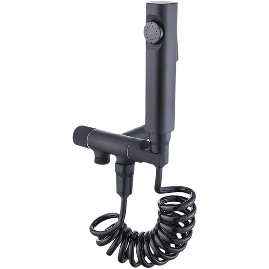 Handheld Bidet Sprayer Shattaf Baby Cloth Diaper Toilet Sprayer Brass High-Pressure Cleaner Spray, Black - Black