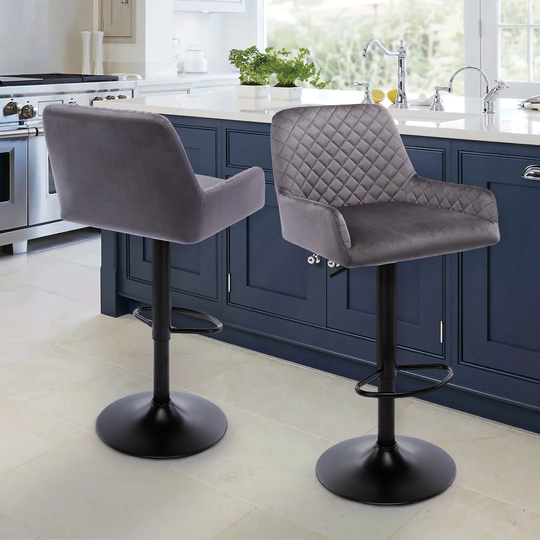 Height Adjustable Swivel Bar Stool (Set Of 2)