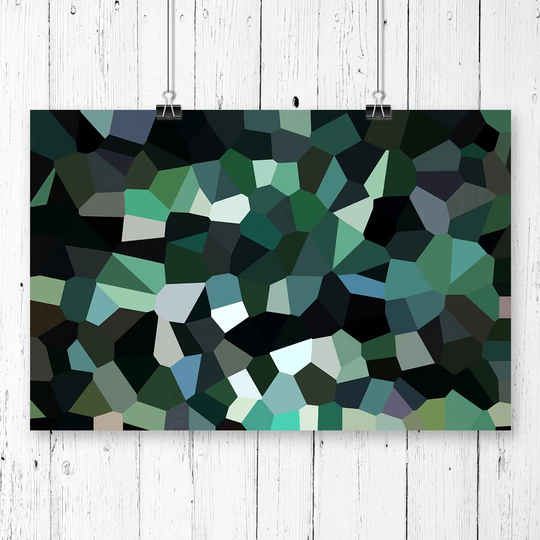 'Green Abstract Art' Graphic Art