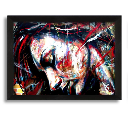 Red Woman - Picture Frame Painting on Canvas