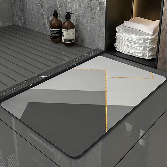 Readcly - Anti-Slip Bath Mat Absorbent Bathroom Mat Diatomite Microfiber Bath Mat Soft Quick Dry Gray 40×60cm