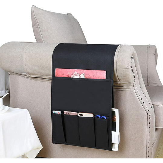 Sofa and Armchair Organizer Waterproof and Non-Slip Sofa Armrest Caddy 6 Pocket Bedside Organizer Holder for Remote Control Phones Tablet Books