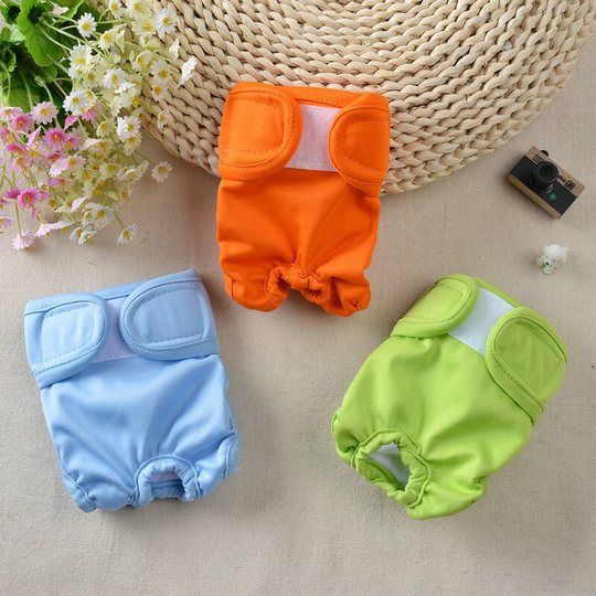 Cloth Diapers for Dogs (3 Pack) - Reusable Dog Diapers with High Absorbency for Male and Female Pets(M)
