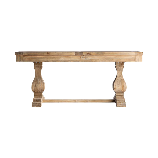 Berca Natural Recycled Elm Tree Wood Extending Table 160X80x78 Cm