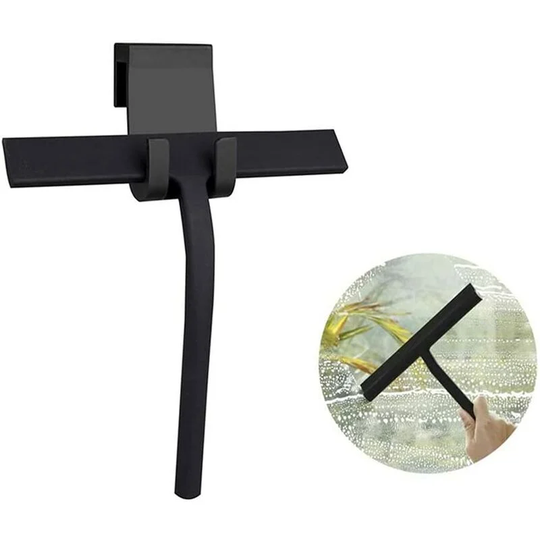 Perlerare - Shower Squeegee Silicone Shower Squeegee Bathroom Wiper for Kitchen, Mirror, Window, Car Window Cleaning (Black)
