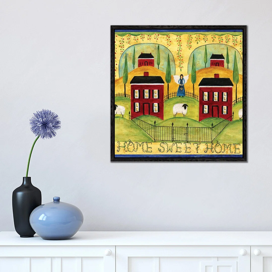 Home Sweet Home by Cheryl Bartley - Graphic Art Print on Canvas