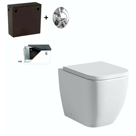 Mode - Ellis back to wall toilet with soft close seat and concealed cistern - White