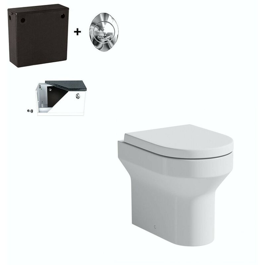 Wharfe back to wall toilet with soft close toilet seat and concealed cistern - White - Orchard