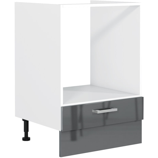 Impact Furniture - Grey Gloss Kitchen Unit Oven Housing Cabinet Cupboard 600 60cm Soft Close Luxe - Grey High Gloss