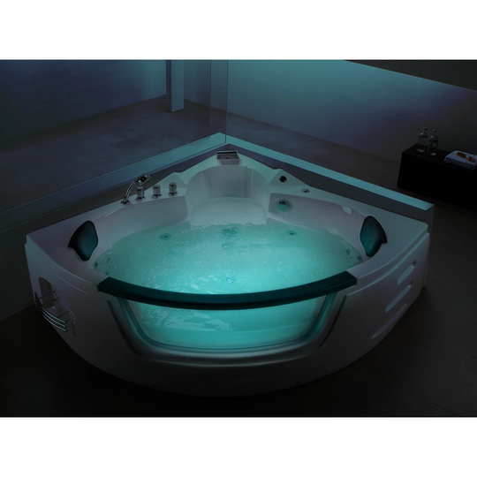 2140 mm x 2140 mm Single Ended Whirlpool Bathtub with 12 jets