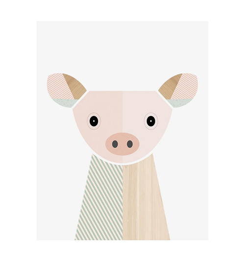 'Pig' Painting on Wrapped Canvas