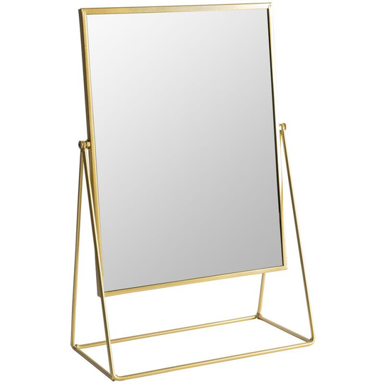 32 x 50cm Rectangle Makeup Mirror - Gold - Harbour Housewares