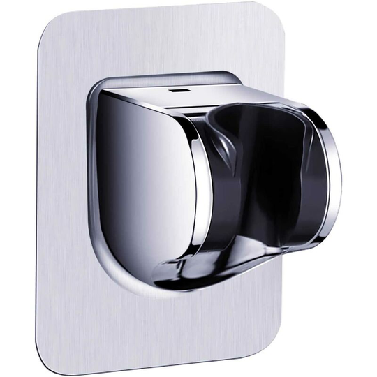 Shower Head Holder Strong Adhesive Adjustable Handheld Shower Wand Holder No Drilling Wall Mount Bracket (Silver)