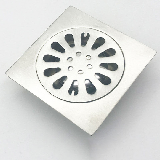 Odor-Proof Stainless Steel Floor Drain Square Bathroom Waste Gate Shower Drainer Floor Drain with Removable Strainer Cover (1 item)