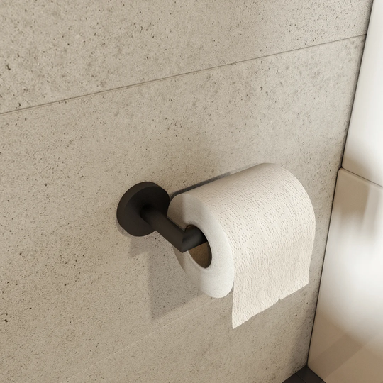 Matte Black Epsom Wall Mounted Toilet Roll Holder