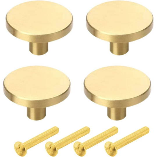 Solid Brass Round Handle, Gold Drawer knobs ,Cabinet knobs,for Cabinet Door, Wardrobe Door, Dresser Drawer and Home Dcoration, Gold [20MM*25MM].