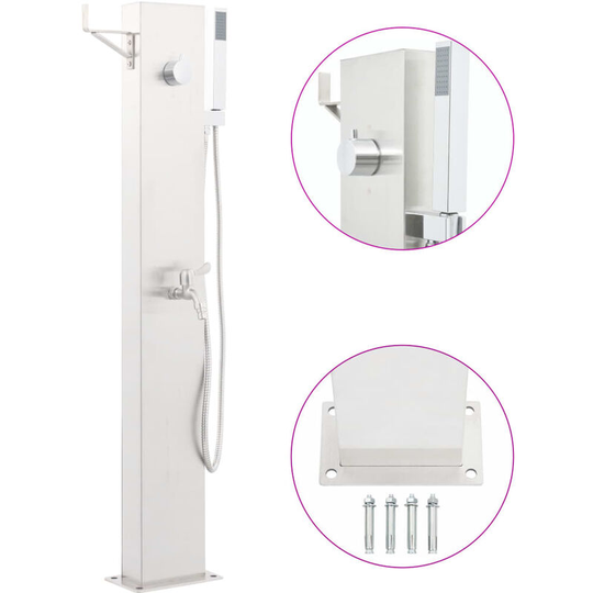 Vidaxl - Garden Shower Faucet 110 cm Stainless Steel Silver