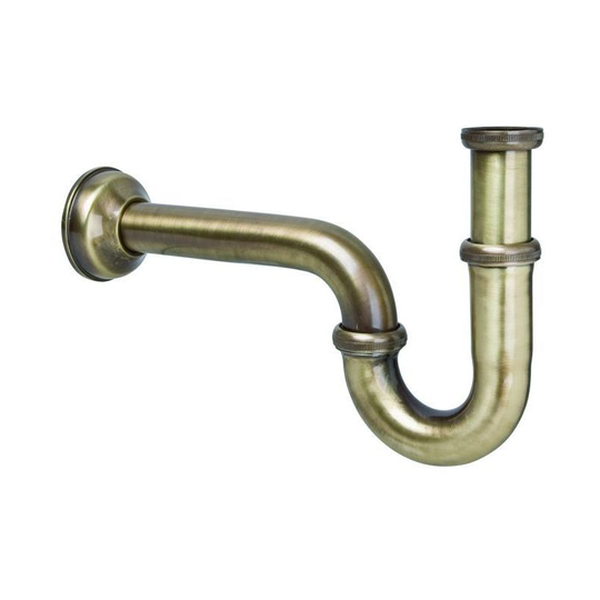Basin Drain Waste Antique Brass P-Trap 1 1/4' Inch bsp x 32mm Decorative Sink