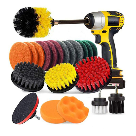 Betterlifegb - 22 Piece Drill Brush Attachment Set, Power Scrubber Drill Brush Kit,Cleaning Brush Kit for Tile Sealants, Bathtub, Sinks, Floor,