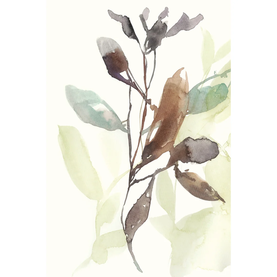 Rusty Sienna Leaves I by Jennifer Goldberger - Wrapped Canvas Painting