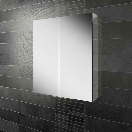 Eris 60 Double Door Aluminium Cabinet with Mirrored Sides 700mm h x 600mm w - HIB