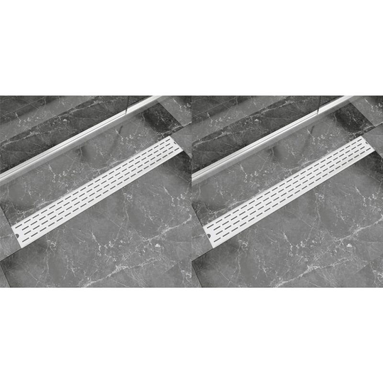 Linear Shower Drain 2 pcs Line 930x140 mm Stainless Steel
