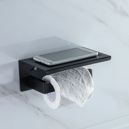 Toilettenpapierhalter Mit Ablage WC-Papierhalter Zur Wandmontage WC WC-Toilettenpapierhalter Schwarz