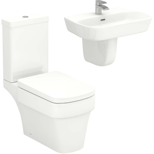 Millennium 600mm Semi Pedestal Basin and Toilet Suite - White