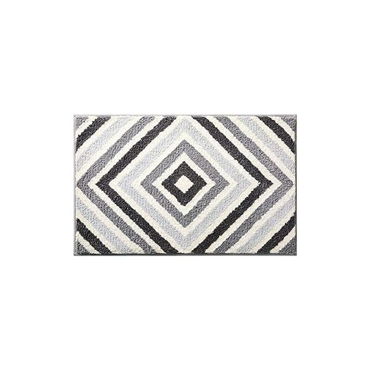 Perleraregb - Non-slip bath mat, super absorbent, soft, machine washable bath mat for bathroom (gray, 50 x 80 cm)