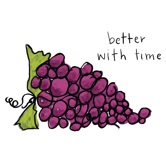 Better with Time Grapes - Wrapped Canvas Painting Print