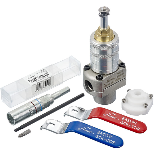 Aladdin - EasyFit Isolator 22mm Starter Pack - under 3 mins to fit - works on live pressurised hot or cold pipes
