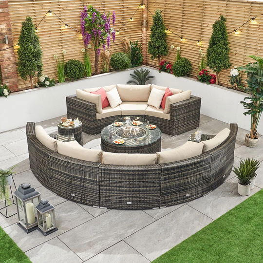 Kensington Curved Corner Sofa Set - 2C - Grey