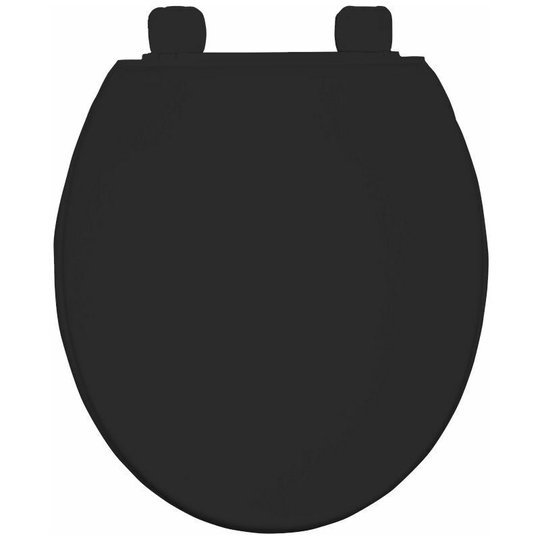 Traditional Toilet Seat Black Bathroom Round Bottom Fix Plastic Bemis Chester - Black
