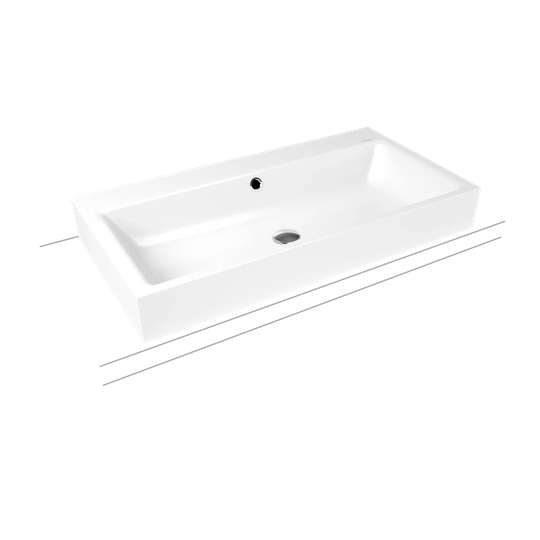 Puro Pergamon Steel Enamel Rectangular Bathroom Sink with Overflow