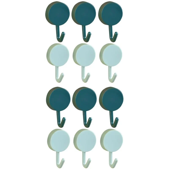 Creative Decorative Key Hanger Wall Hook for bathrooms,Closets,Kitchen,Garage,Office,Waterproof-blue + green