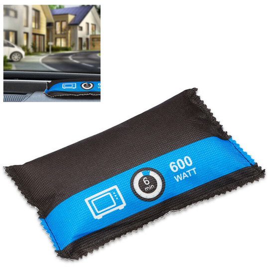 Relaxdays - Car Dehumidifier, Reusable, Effective against Misted Windshields, Mould and Mildew, Rechargeable Bag, Black
