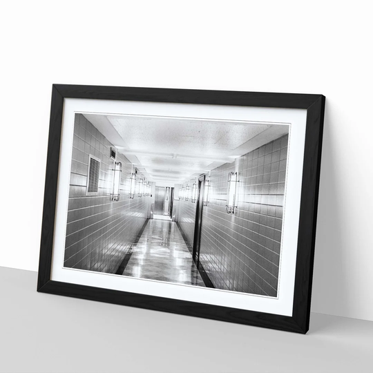 Architecture Tiled Hallway Framed Photographic Print