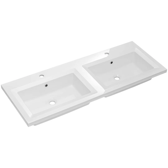 Olinger White Ceramic Rectangular Bathroom Sink with Faucet and Overflow