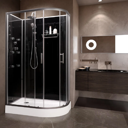 Vidalux Hydro SS712 Left Black Shower Cabin 1200 x 800