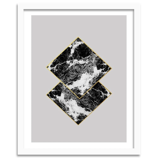 'Marble Squares' - Picture Frame Graphic Art Print on Paper