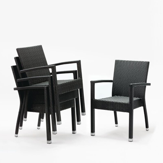 DL477 Bolero Wicker Armchair Charcoal Pack 4 - DL477