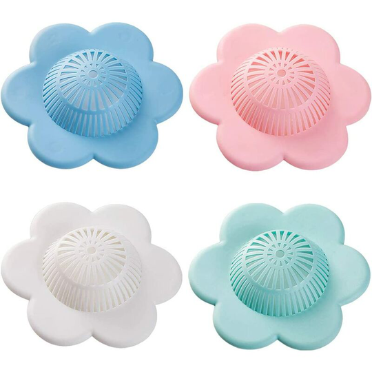 Hair Catcher Silicone Hair Stopper Shower Drain Covers, Bathtub and Shower Drain Protectors with Suction Cups Suit for Bathroom Bathtub and Kitchen 4