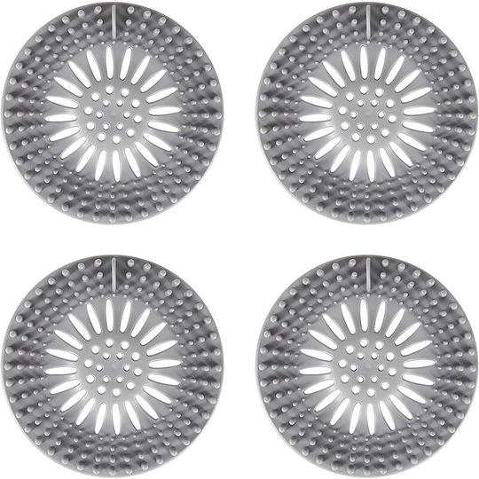 4 Pack Durable Silicone Hair Catcher Shower Plug Easy to Install and Clean for Bathtub and Kitchen