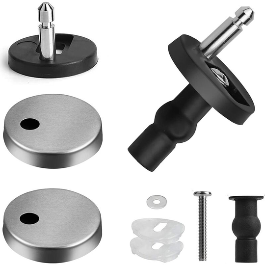 2 Pcs Toilet Seat Hinge, Stainless Steel Toilet Seat Hinge with Screws for Fixing Toilet Seat