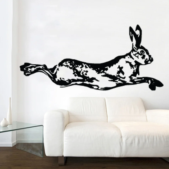 Hare Rabbit Running Shabby Wall Sticker
