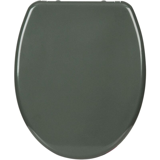Wooden toilet seats Soft Close wc Seat Hinge Ideal for Standard Toilet Grey Linen - Woltu
