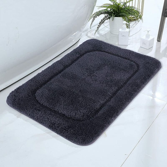 Gift - Bath Mat Non-Slip Shower Mat Bathroom Mat Absorbent Soft Microfiber Machine Washable for Bath and Kitchen Shower and Bathroom 50x80cm Gray